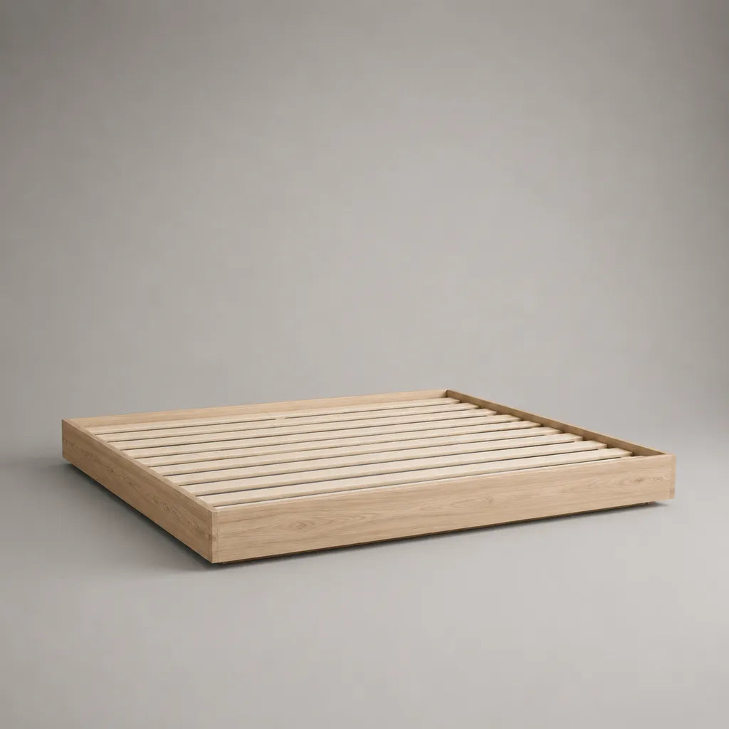 2 letto quadrato in legno massello con letto con latte, legno naturale beige chiaro, letto 160 × 200 cm