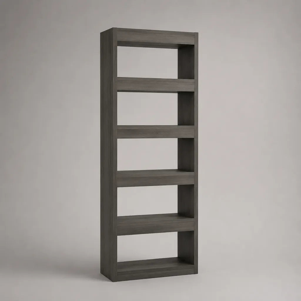 Libreria stretta a 5 livelli di antracite grigia di pannelli di particelle di melamina, 70 × 30 × 180 cm